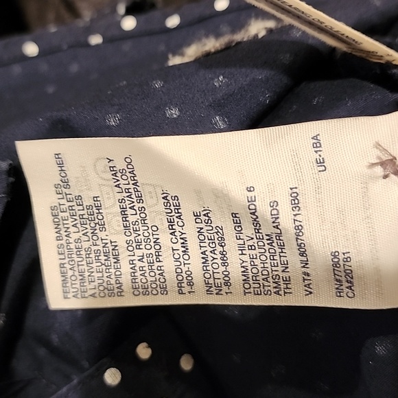 Tommy Hilfiger Short Sleeve Tapered Navy Polka Dot Top, Pre-loved in EUC - Picture 10 of 12